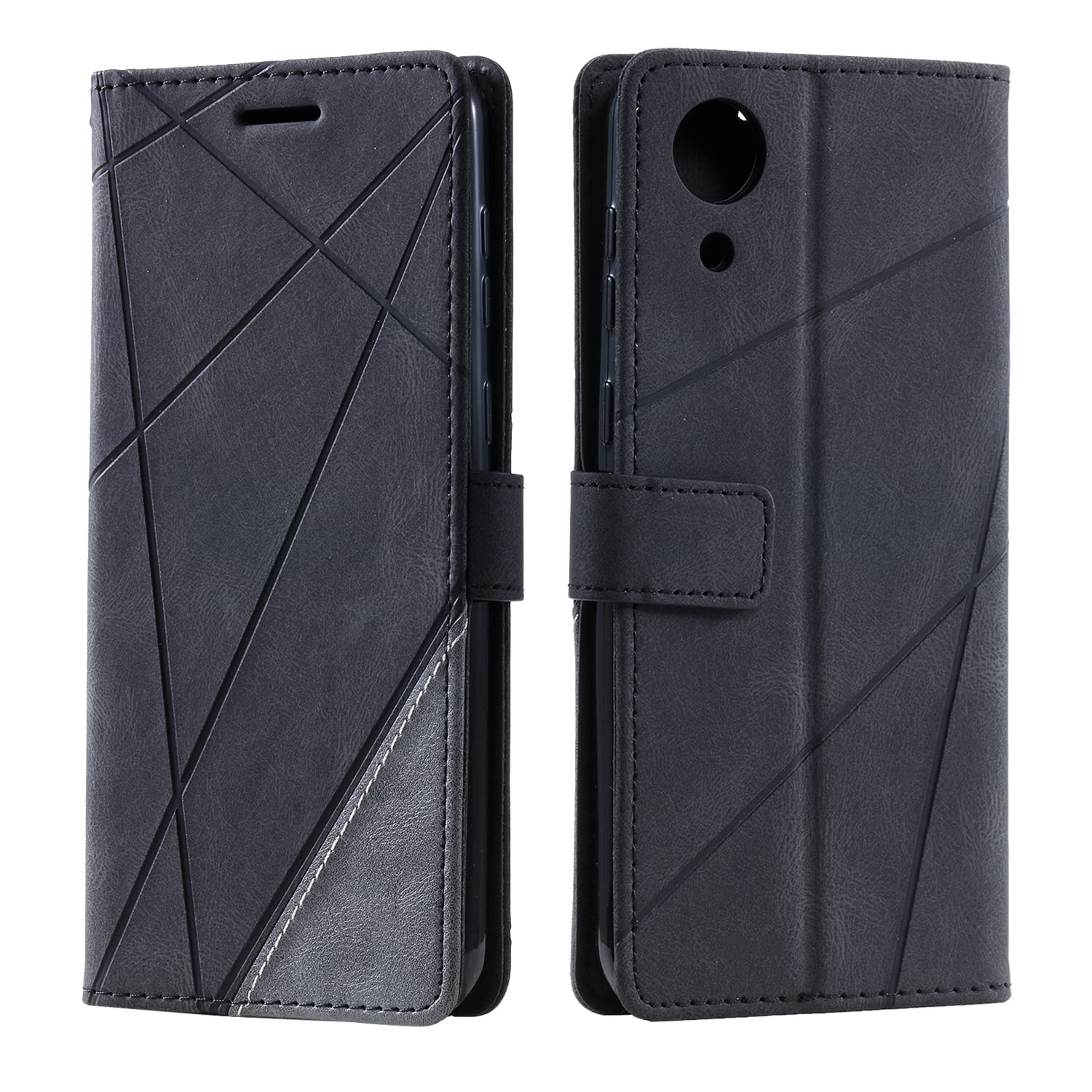 SONWO Case for Galaxy A03 Core, Premium Leather Flip Wallet Case Magnetic Closure Card Slots kickstand Phone Case for Galaxy A03 Core, Black
