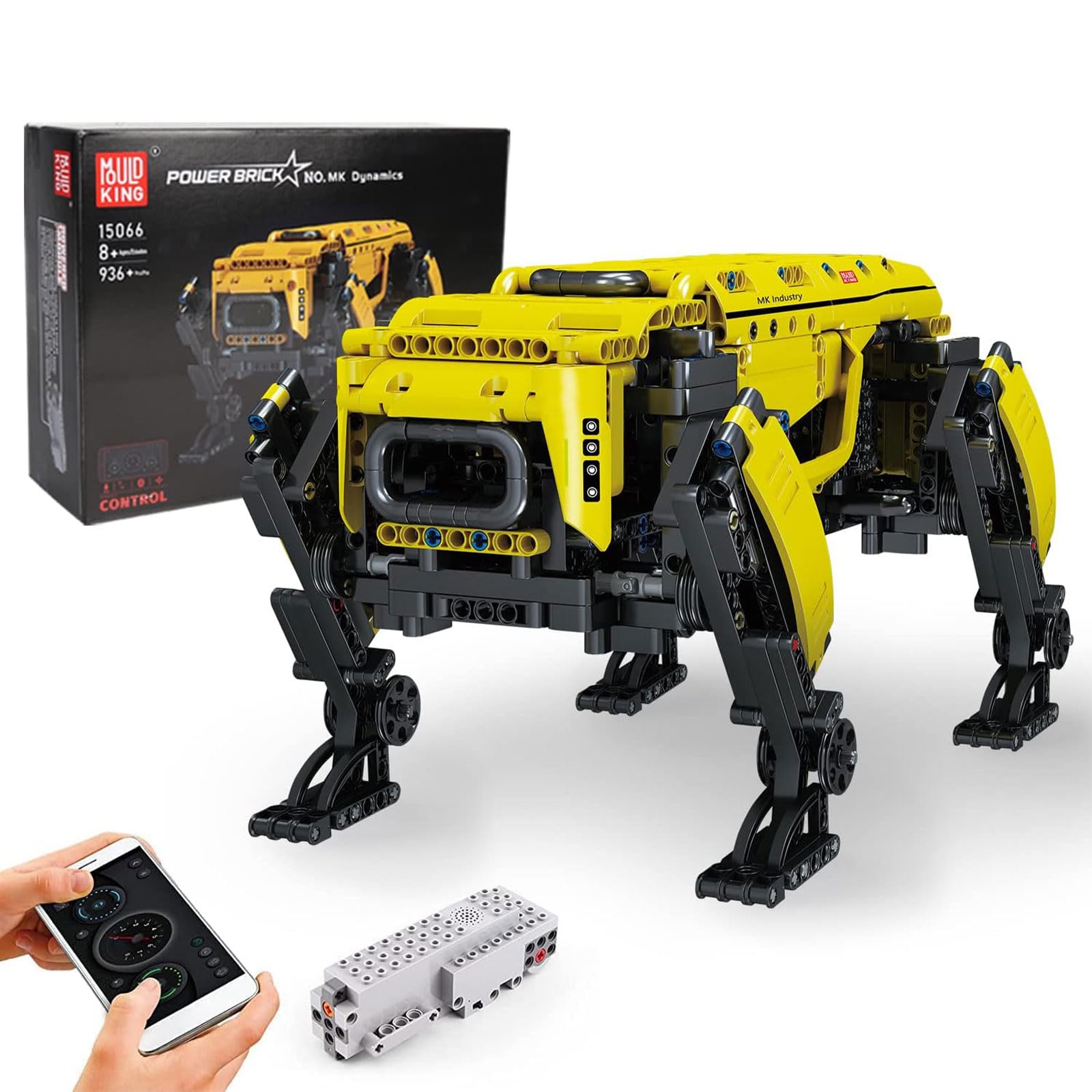 Mould King 15066 Dog Robot Building Kit, Programmable Assembly Toy, Remote & APP Control STEM Technology Clamping Blocks Model, 936 Pieces — image 1