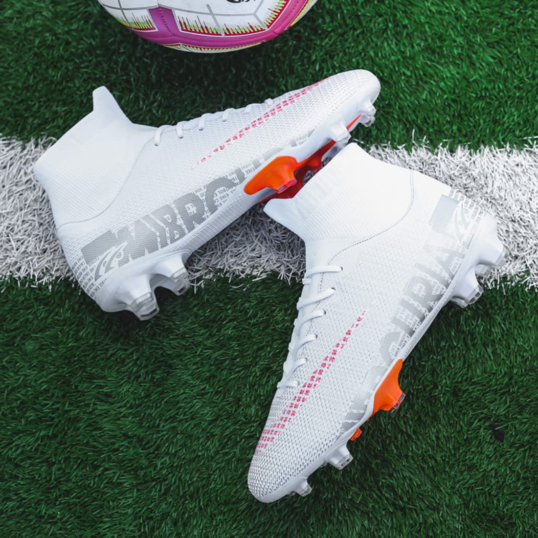 FGCVX Men's Soccer Cleats Athletic Soccer Boots Sneaker Turf Football Shoes Firm Ground