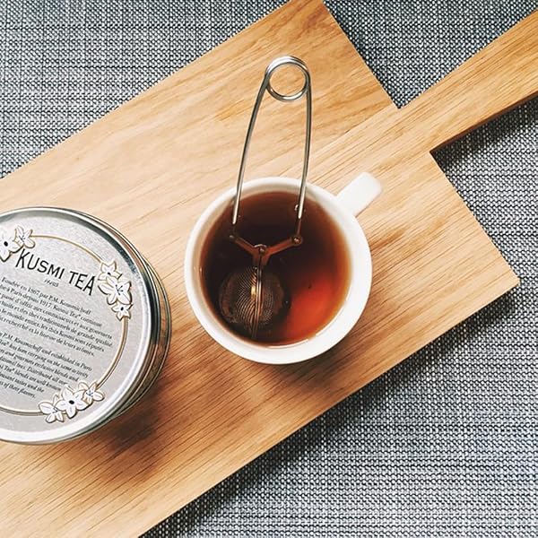 KUSMI TEA – KASHMIR TCHAI – ORGANIC BLACK TEA FLAVORED WITH ANISE, CARDAMOM, CINNAMON, GINGER & CLOVES – SMOOTH, FLAVOURFUL, CAFFEINATED TEA – LOOSE LEAF TEA – TIN BOX OF 3.5 OZ