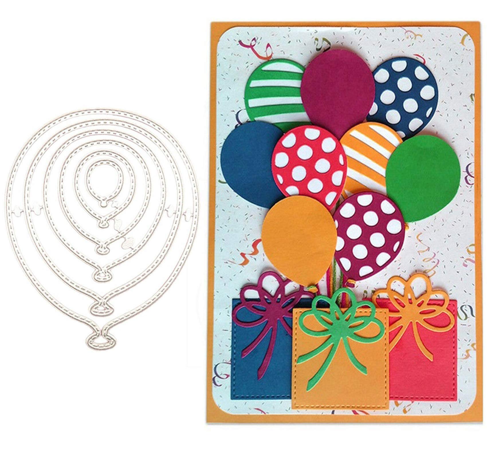 Fclily@JJ 6PCS/Lots Balloons Metal Die Cuts, Die Cuts for DIY Scrapbooking Album Decorative Embossing Paper Dies Card Making
