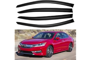 YQAUTEC Window Visors Rain Guards Shield for 2008-2017 Honda Accord, Window Wind Deflectors Vent Shades for 08-17 Accord 4Door Sedan