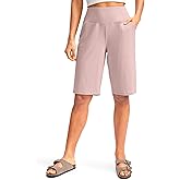 G Gradual Women's 12" Bermuda Long Shorts with Pockets High Waisted Stretch Knee Length Shorts for Women Summer Walking
