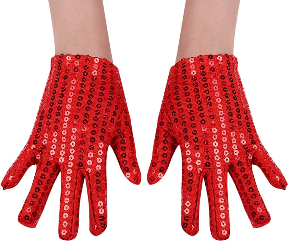 Kids Sparkling Sequin Gloves Special Occassion Costume Gloves Dress up Party Dance Performance Gloves: Clothing