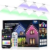 lemonrole 200FT Permanent Outdoor Lights -RGB Eaves Lights with App Control Remote,DIY Scene Modes IP67 Waterproof Outside LED Light for Christmas, Holiday, Daily, House Roof Eternity Lighting
