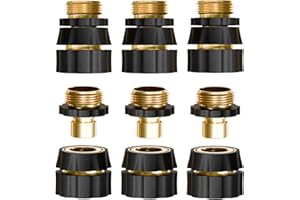 ENNSOO 6 Set Quick Connect Hose Fittings, 3/4 Inch Garden Hose Fitting Male and Female Set, Quick Connector with Rubberized Grips for Garden Hose Quick Connector