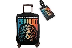 Hepmant Travel Suitcase Protector African American Woman Elastic Protective Washable Luggage Cover With Concealed Zipper Suitable For 18-32 Inch 【S (for 18-21 inch luggage)】