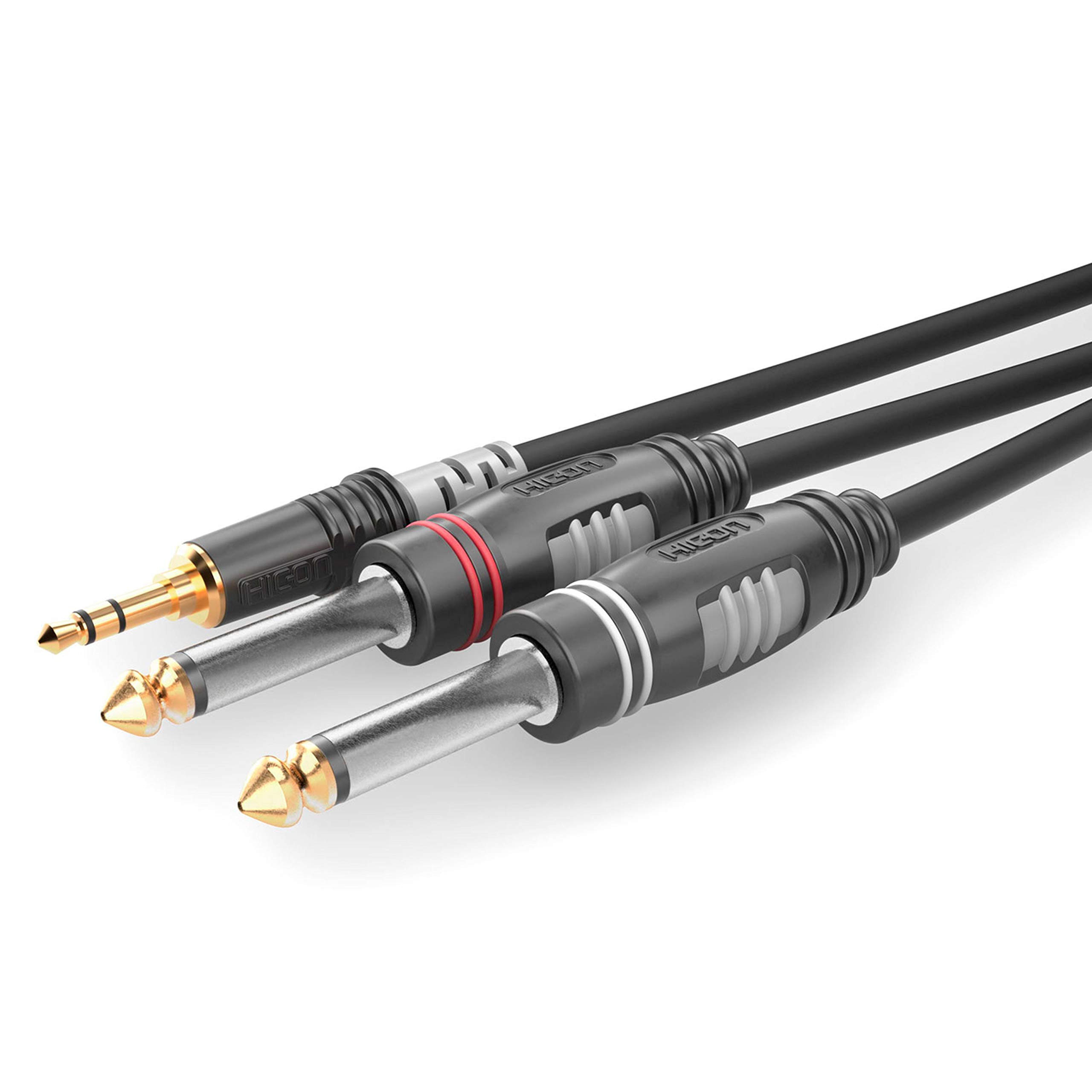 Sommer Cable Basic HBA-S362-0300 Hicon HBA-3S62-0300 Jack Audio Connection Cable [1x 3.5 mm - 2X Jack Plug 6.3 mm (, Black