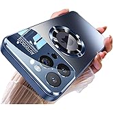 Doulings Magnetic Series Design for iPhone 13 Pro Max Case,[Compatible with MagSafe][Military Drop&Full Camera Lens Protector] Large Window Logo View Dust-Proof Matte Shockproof Cover,Blue