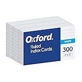 Oxford Ruled Index Cards, 3" x 5", White, Lined