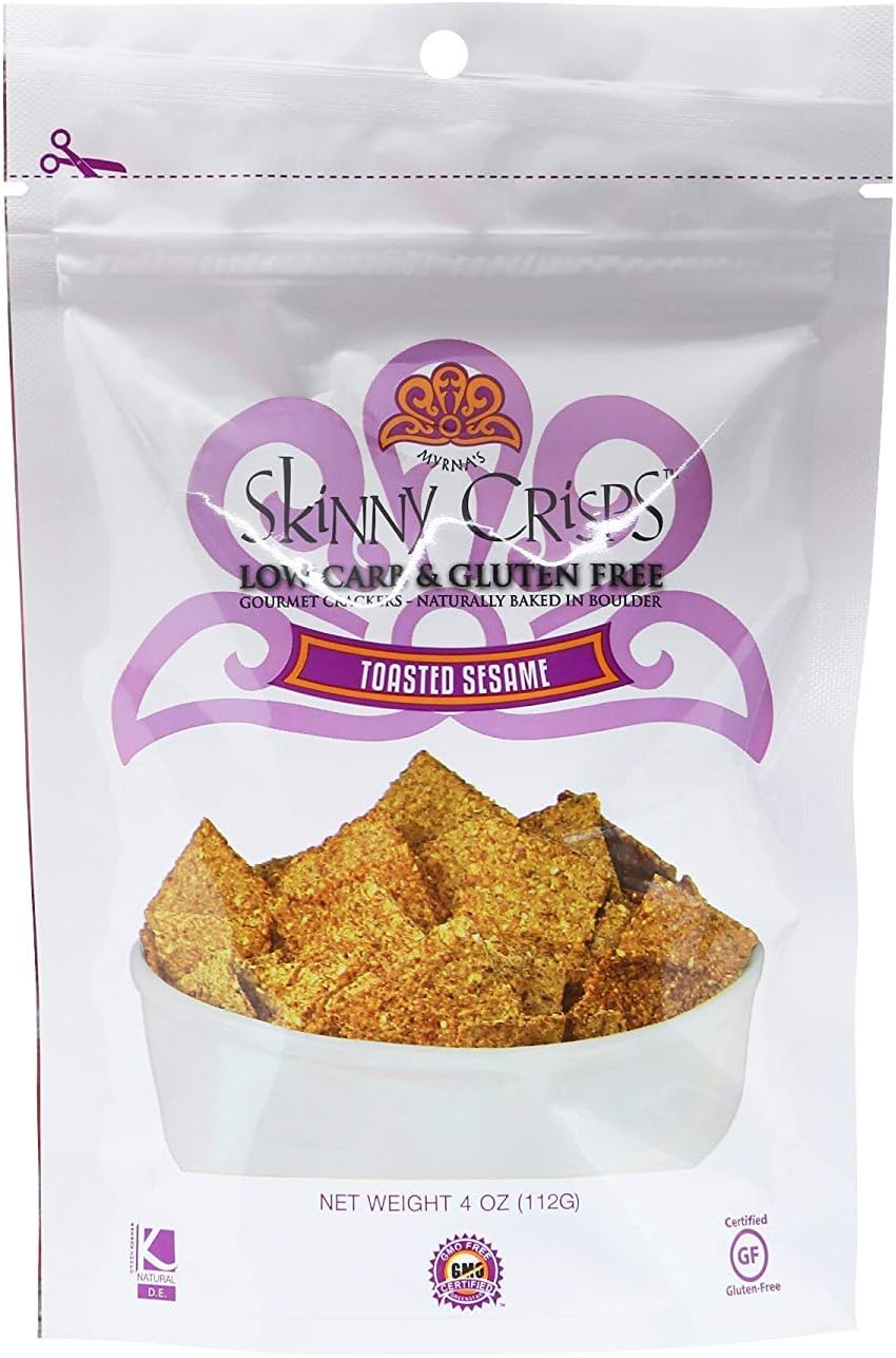 Skinny Crisps Toasted Sesame Crackers (Single 4oz Bag)