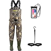 Trudave Hunting Waders with Boot Hanger & 800GRAM Insulation, 6mm Waterproof Neoprene Camo Wader, 100% Waterproof and Warm