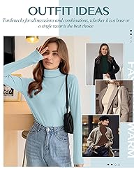Womens Long Sleeve Turtleneck T-Shirts Mock Neck