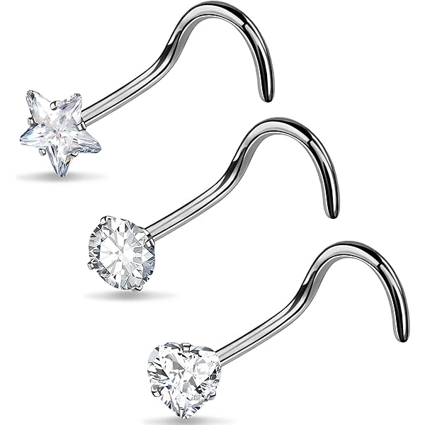 thumbnail image 2 of Thunaraz 8PCS Nose Rings Studs Titanium Nose Rings 20G/18G 2 of 14