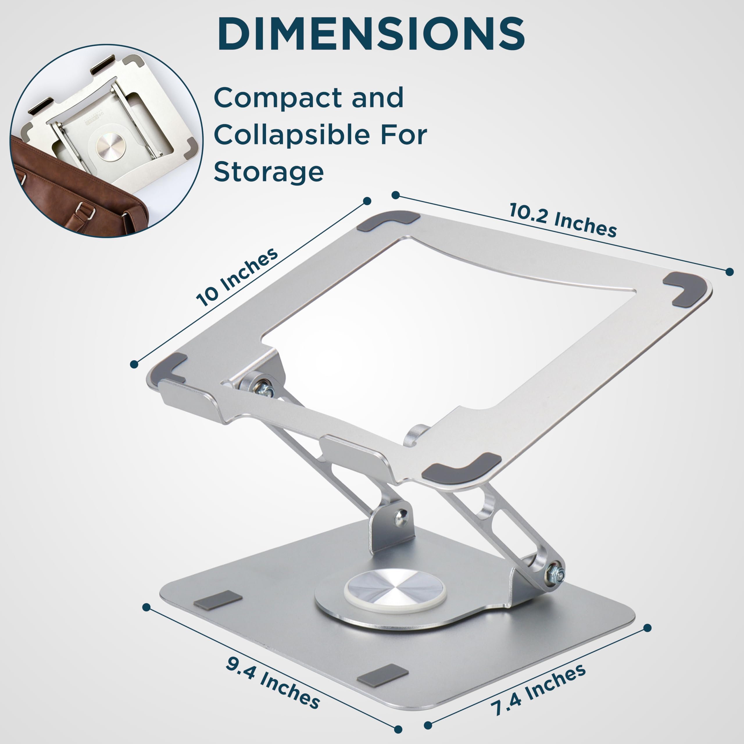 Uncaged Ergonomics Adjustable Laptop Stand for Desk, Portable Laptop Holder, Height Adjustable Desktop Stand for Office or Home Supplies - Image 2