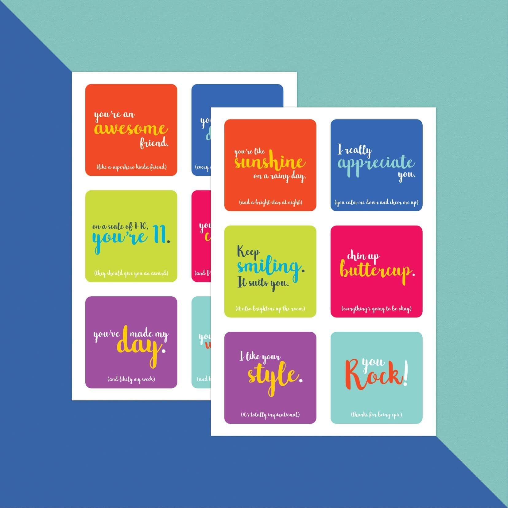 PAPERZIP - Random Stickers of Appreciation – 12 Stickers for Children, Teachers, Parents