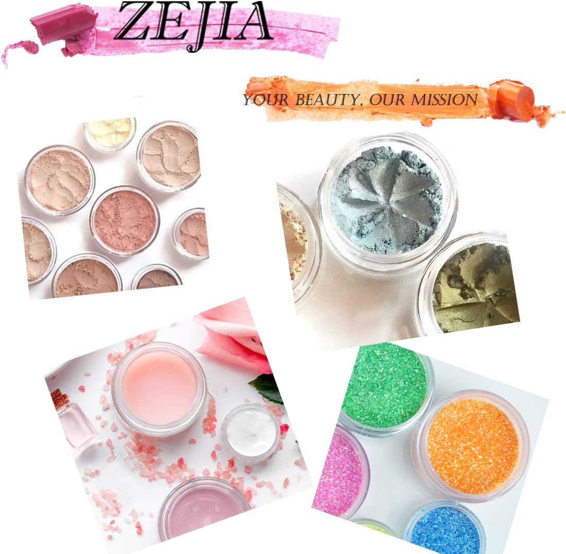 ZEJIA 10pcs Clear Sample Containers with Screw Lids,5 Size 3/5/10/15/20 Gram Empty Cosmetic Jars with 12pcs Lables and 2pcs Mini Disposable Spatula,Makeup Sample Containers BPA Free