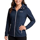 Reebok Womens Softshell Jacket - Super Soft Woven Wind Resistant Womens Fleece Jacket for Golf Running Gym Workout Hiking