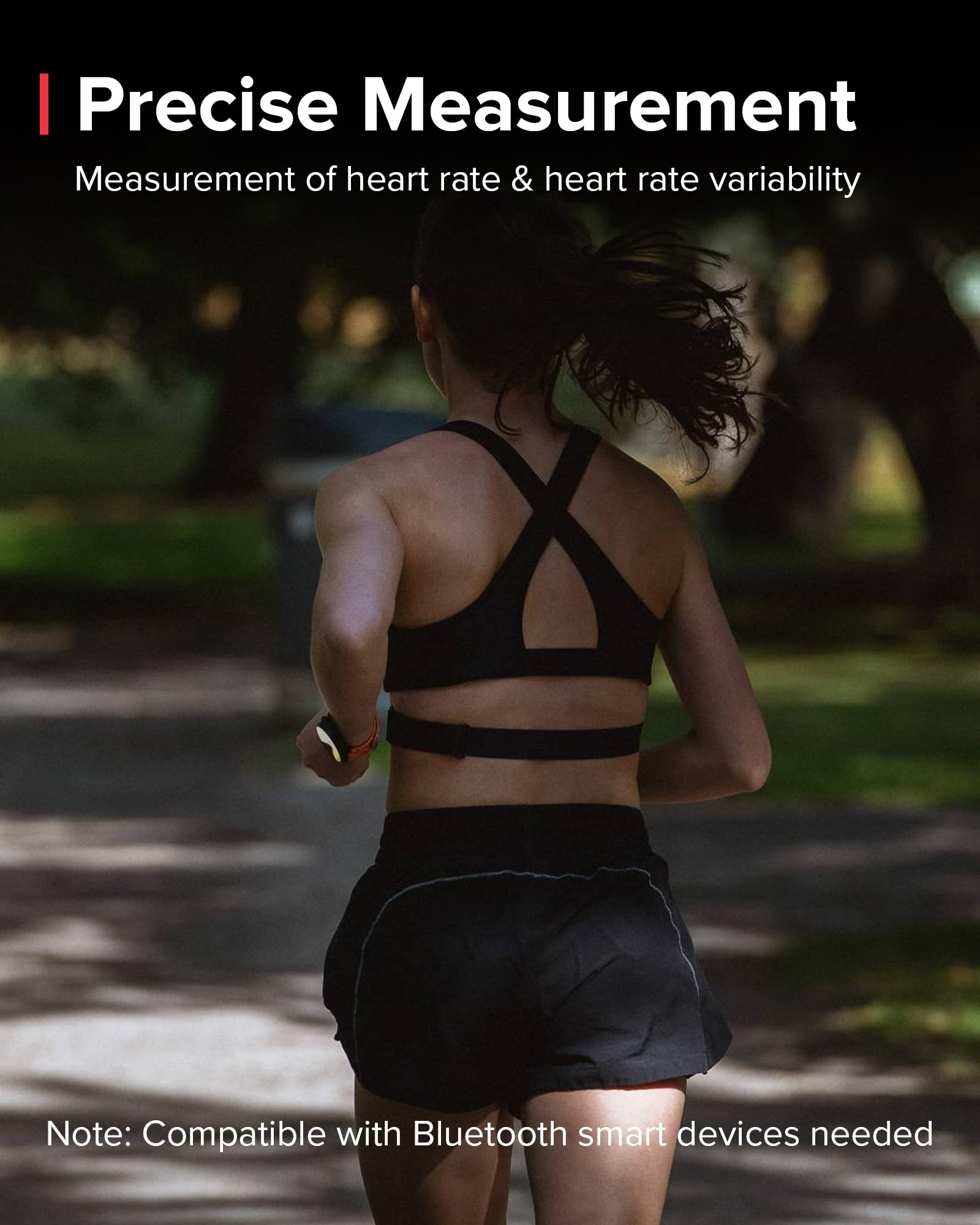 SUUNTO Smart Heart Rate Belt, Accurate Bluetooth Heart Rate Measurement Sensor, Multiple sports Comfortable fit for Running & Swimming, 500H Long Battery Life with Internal Memory, Waterproof, Black