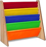 Hyfive Kids Bookshelf 4 Tier Colourful Fabric Sling Shelves 62x26.5x60.5cm view 1
