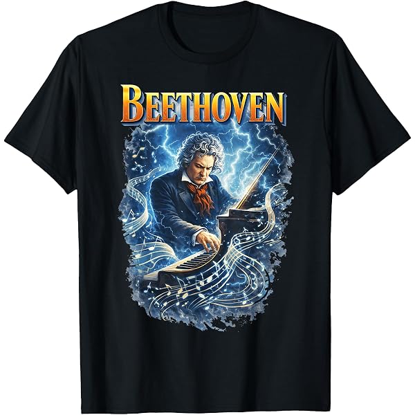 T-Shirt Beethoven Ludovico Van – Maglietta Uomo Donna 100% Cotone – Idea Regalo Originale Per Musicisti E Appassionati Di Musica Classica