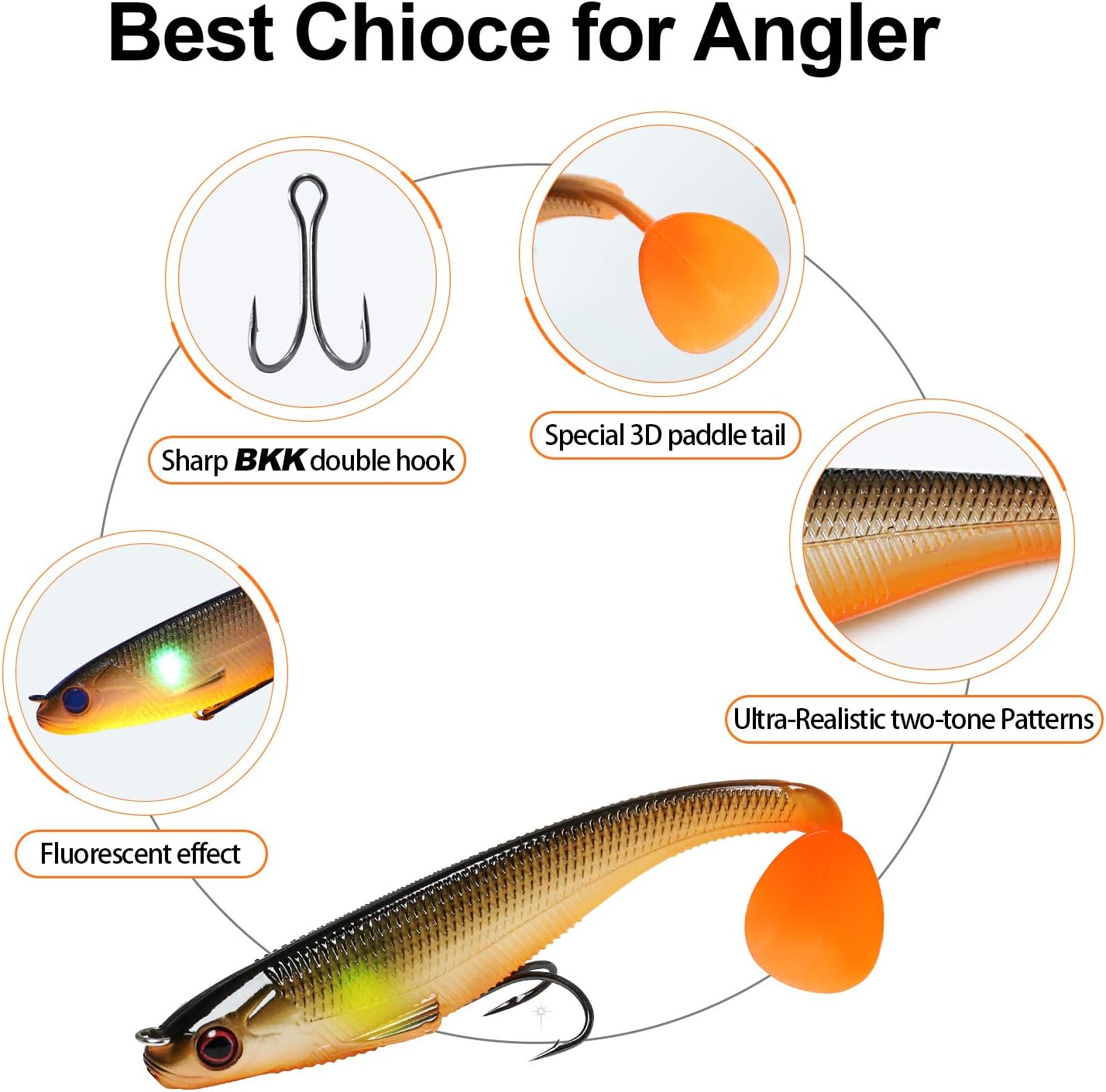 TRUSCED Power Soft Fishing Lures Pre-Rigged BKK Hook, Japan Formula, Slow Sinking, Swimming, Jerking, Freshwater or Saltwater Swimmer for Bass Trout Pike Fishing : Sports & Outdoors