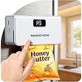 SEANCHEER Rechargeable Mini Bag Sealer, 6 Adjustable Levels Heat Sealer with Magnet & Cutter, Portable Bag Resealer for Chip,