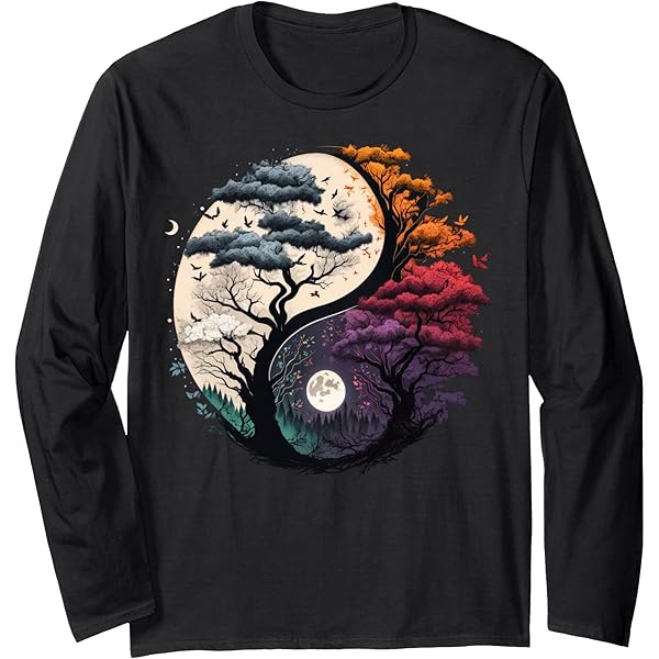Amazon.com: Yin Yang Long Sleeve T-Shirt : Clothing, Shoes & Jewelry