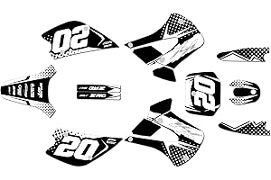Kalair GFX Graphics Kit for Kawasaki KX100 RESTYLE (2001-2013) SPEAR Series White 16 Mil - Dirt bike Custom Racing Graphics D