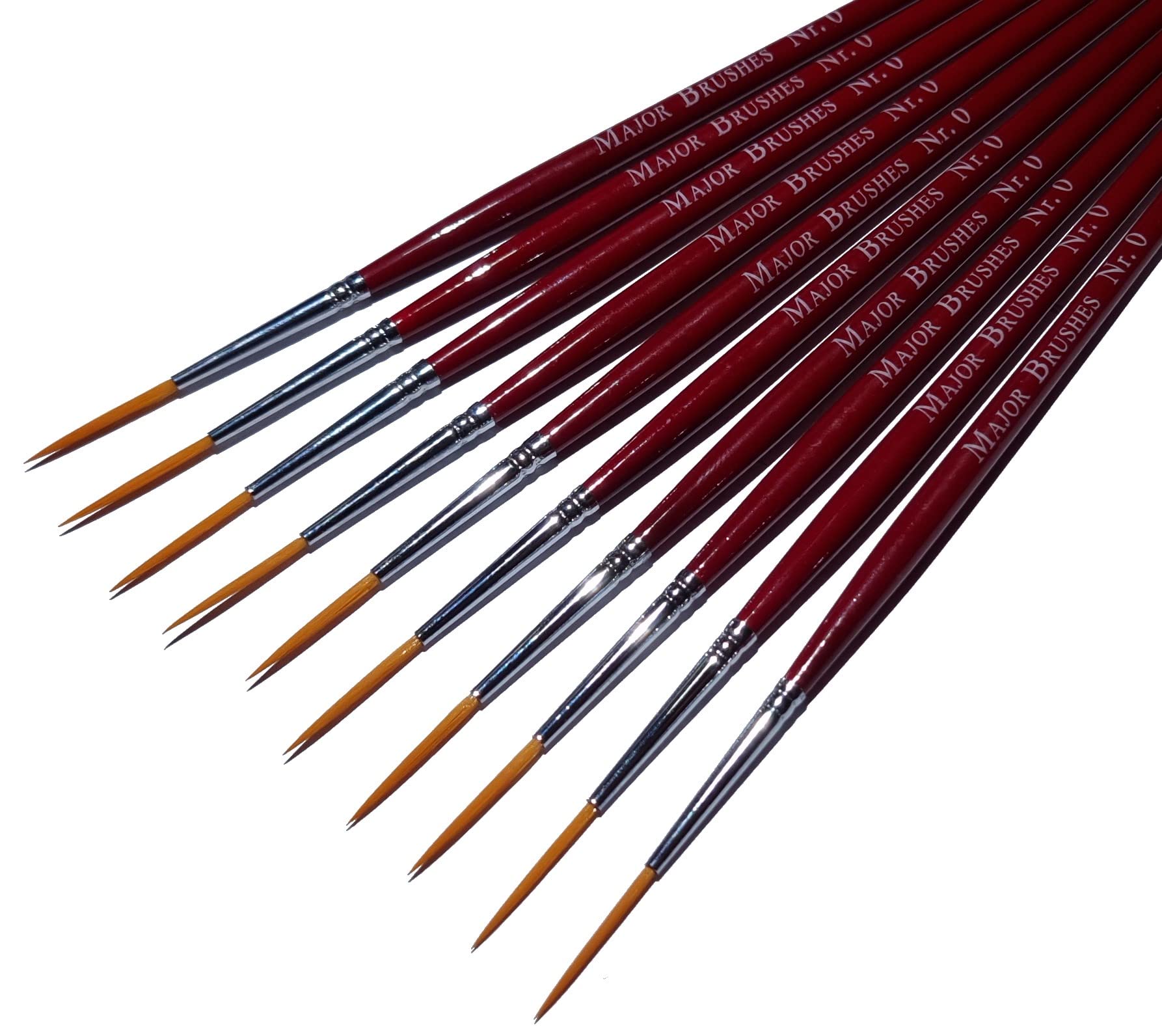 Major Brushes Synthetic Rigger Brush Size 0 - Pack of 10