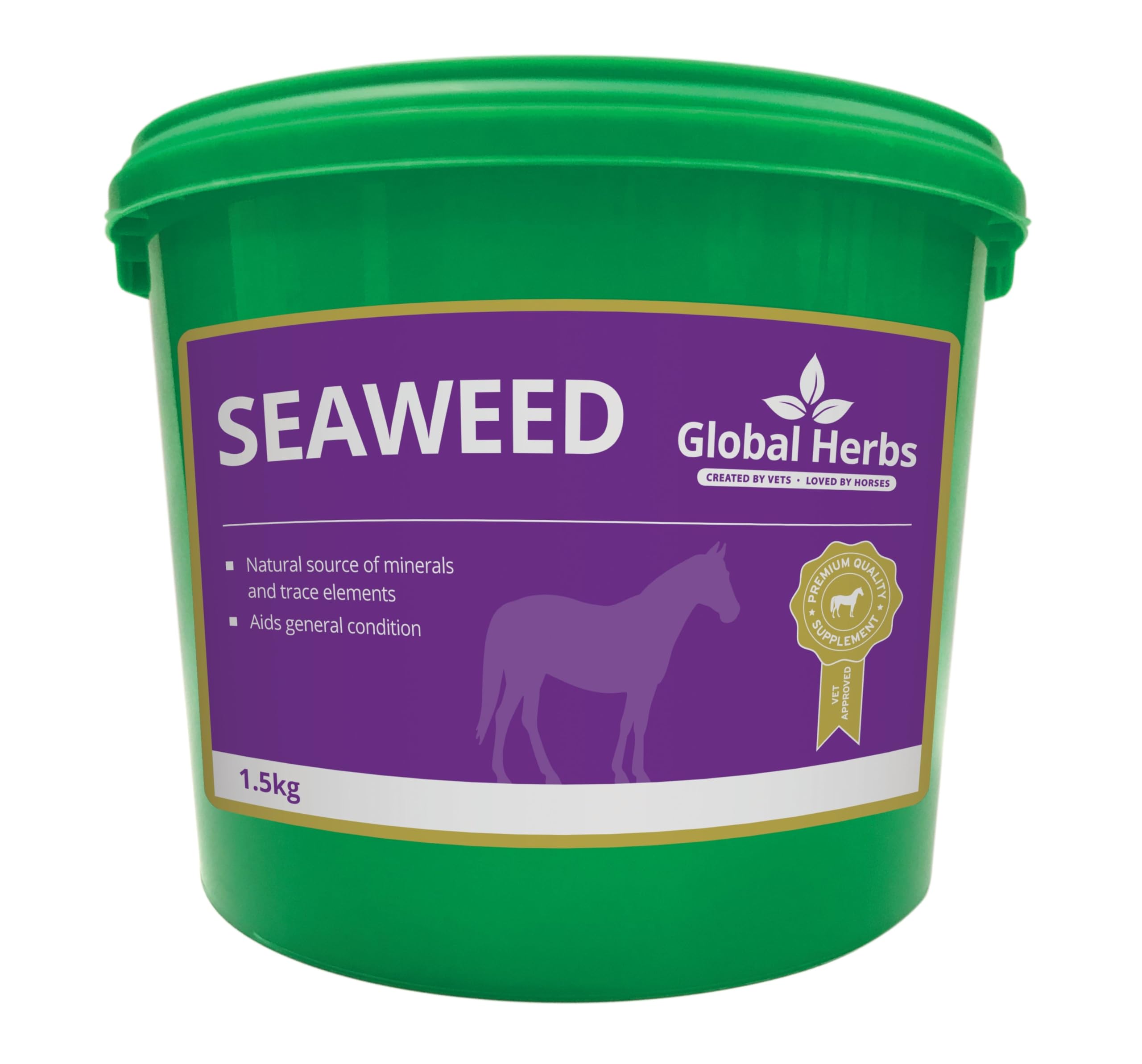Global Herbs Seaweed Granules for Horses Natural Minerals, Coat & Hoof Support 1.5kg