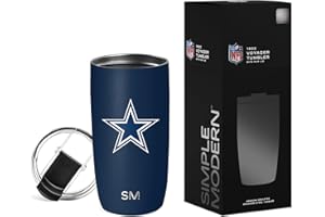 Simple Modern Officially Licensed NFL Dallas Cowboys 16oz Travel Coffee Tumbler with Flip Lid | Stainless Steel Cup | Football Gifts for Men, Women | Voyager Collection | Dallas Cowboys