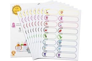 COOWAYZE 128 pcs Waterproof Daycare Labels, Name Labels for Kids Stuff School Supplies, Baby Bottle Label for Daycare Essentials, Self-Laminating, Dishwasher Safe Name Tags Stickers for Water Bottle, Sippy Cup