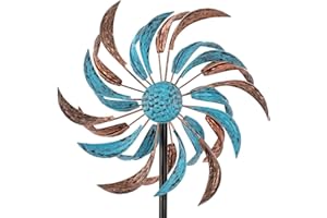 VEWOSTAR Wind Spinners Outdoor,Metal Wind Spinner Yard Art Wind Sculptures & Spinners,Windmill for Yard Pinwheels with Metal Stake,Kinetic Wind Spinner Vintage,Wind Spinners for Yard and Garden Decor