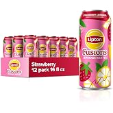 Lipton Fusions, Strawberry Lemonade &amp; Iced Tea, 16 Fl Oz Cans (Pack of 12)