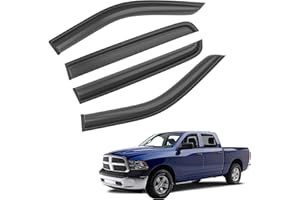 HOPE YOU READY Shatterproof Taped-On Window Deflectors for Dodge RAM 2009-2018 Crew Cab 1500 2500 3500, Rain Guards, Window Visors for Cars, 4pcs