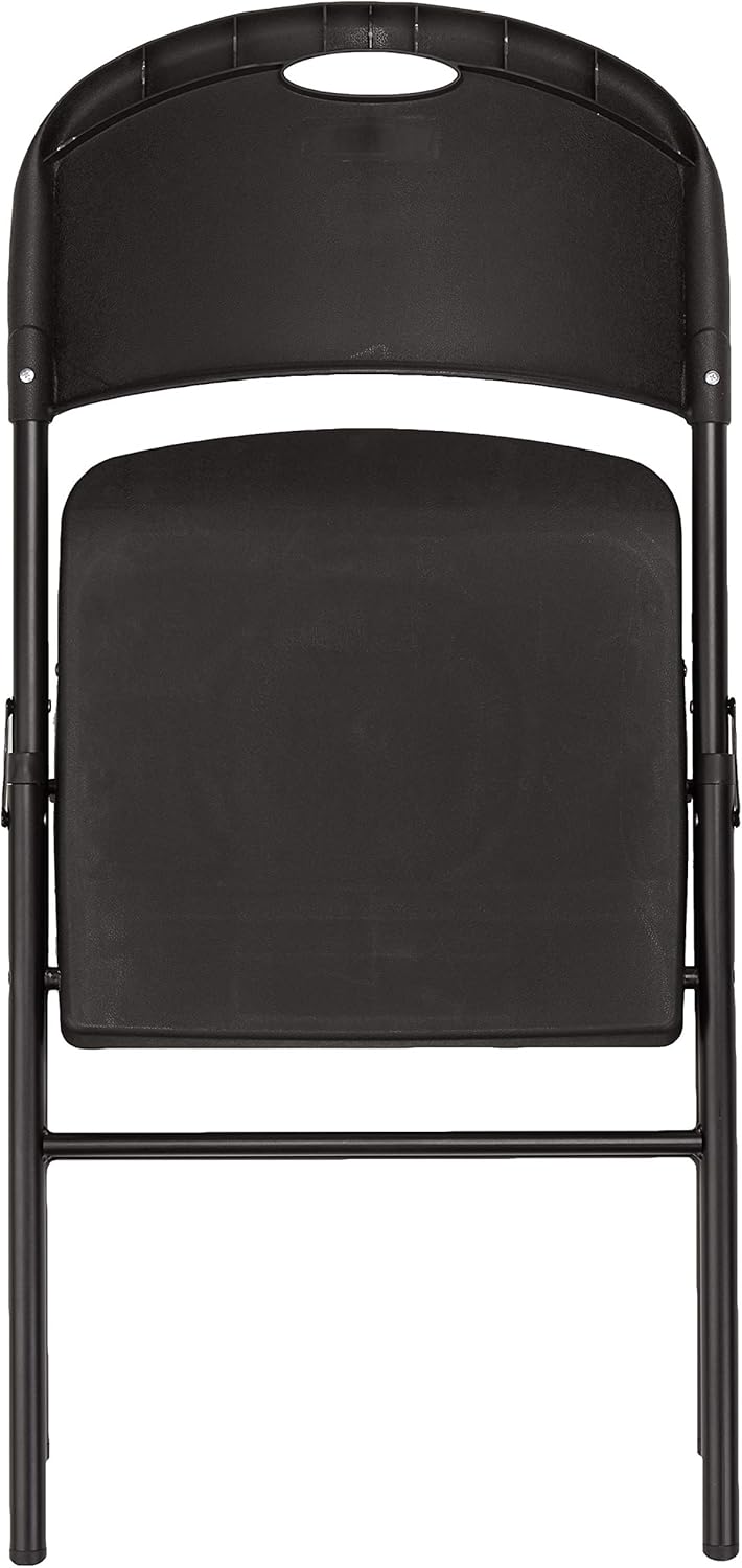 Basics Folding Plastic Chair, 350-Pound Capacity, Black, 6-Pack: Furniture & Decor