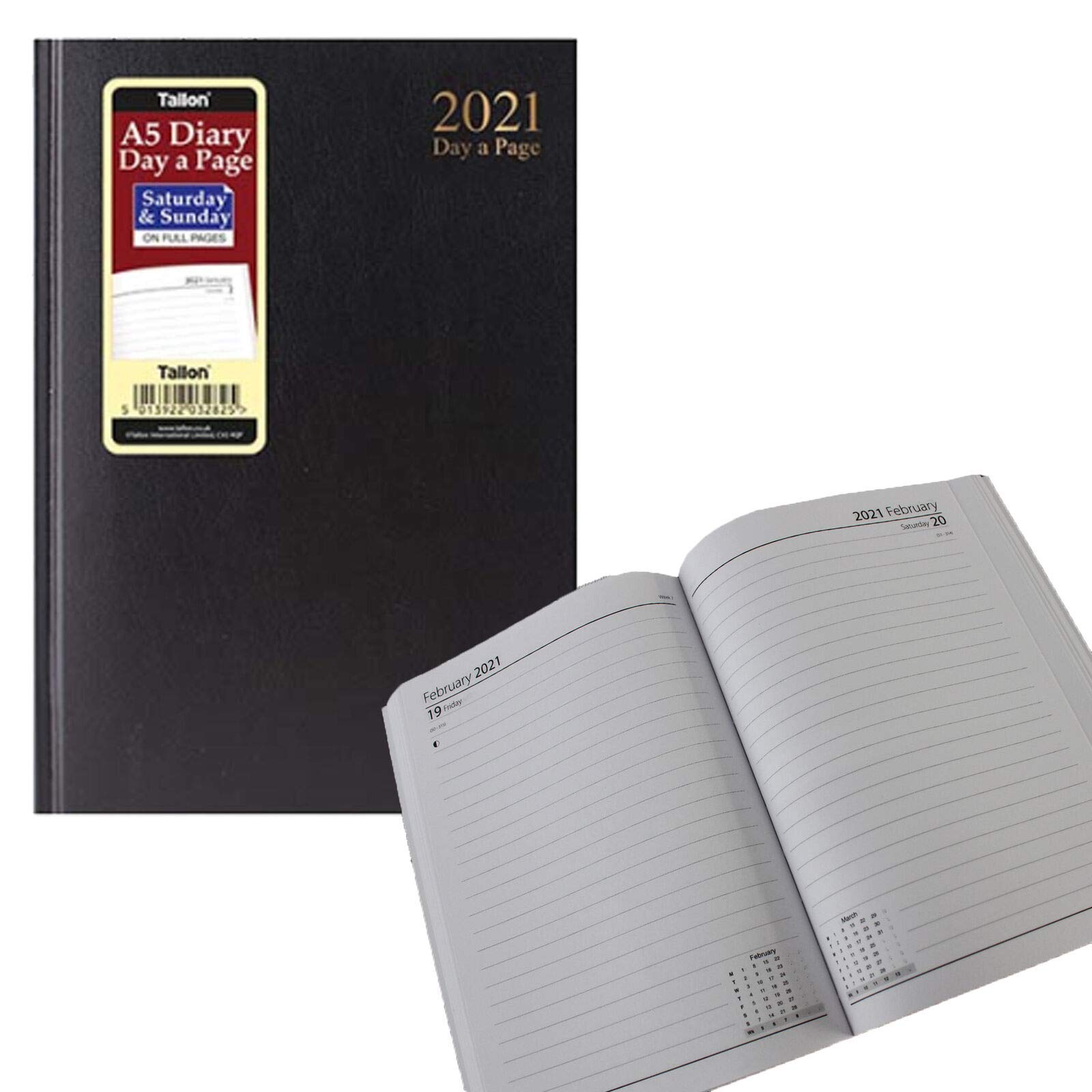Tallon 3282- 1x 2018 A5 Full Page Diary- Red, Black or Blue