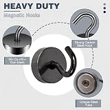 Neosmuk Magnetic Hooks 40lb+ Heavy Duty Cruise Ship Useful Magnet Hooks Gunmetal view 5