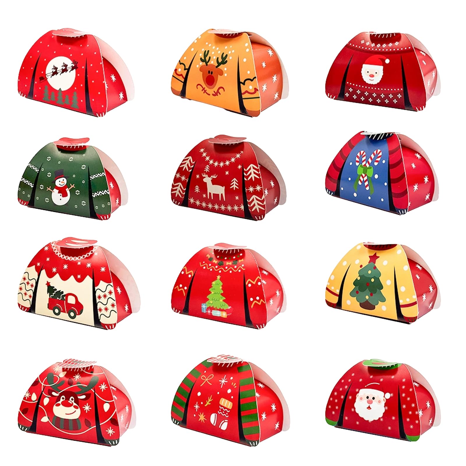 Photo 1 of ***BROWN SWEATER REINDEER ONLY*** lianhuashan 24Pack Christmas Gift Boxes & Candy Boxes,Holiday Surprise Gift Box with Lids, for DIY Christmas Cookie Boxes, Party Favors and Holiday Gifting