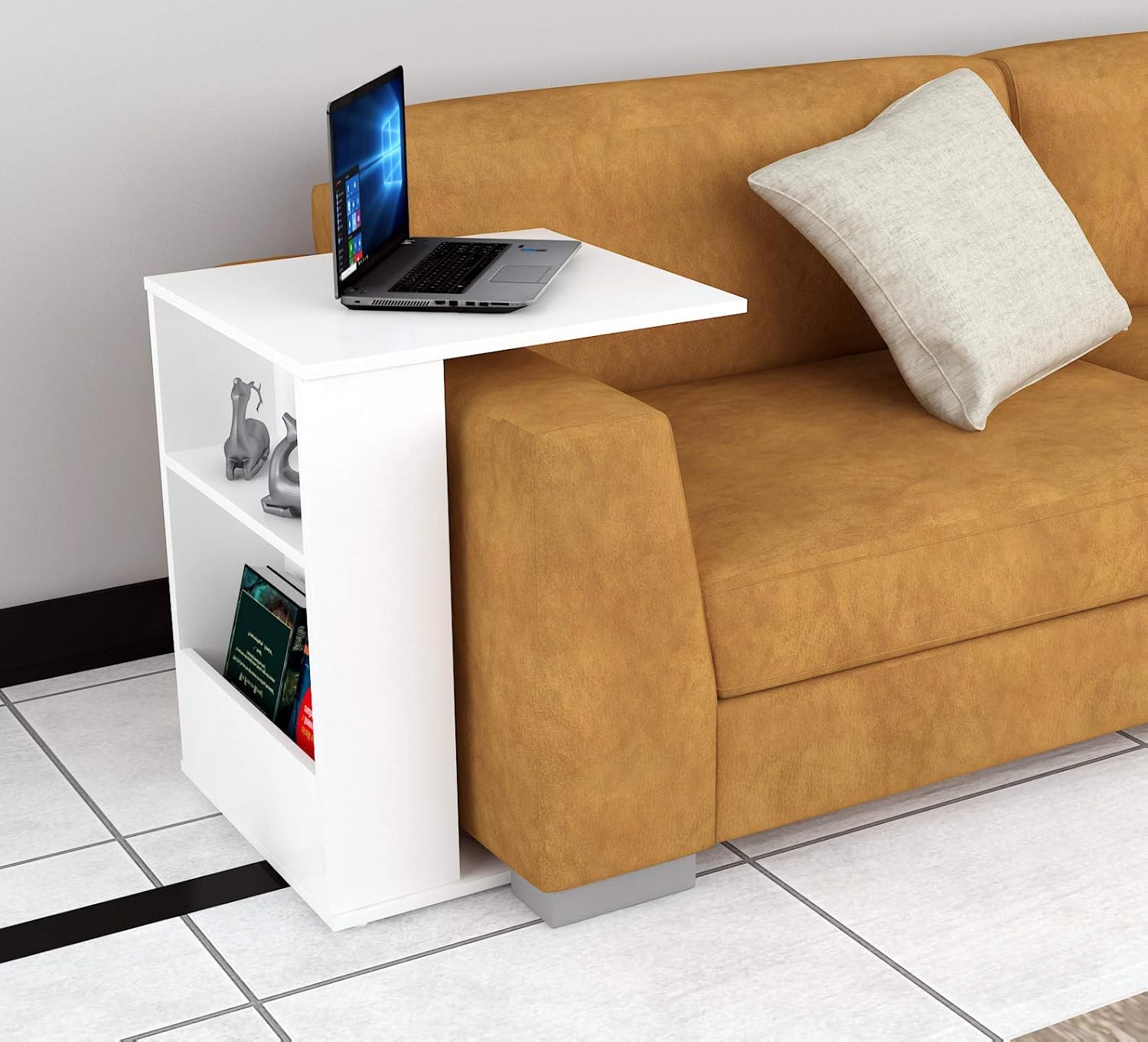 Anikaa Alvis Engineered Wood Wall Mounted Folding Bedside Table for