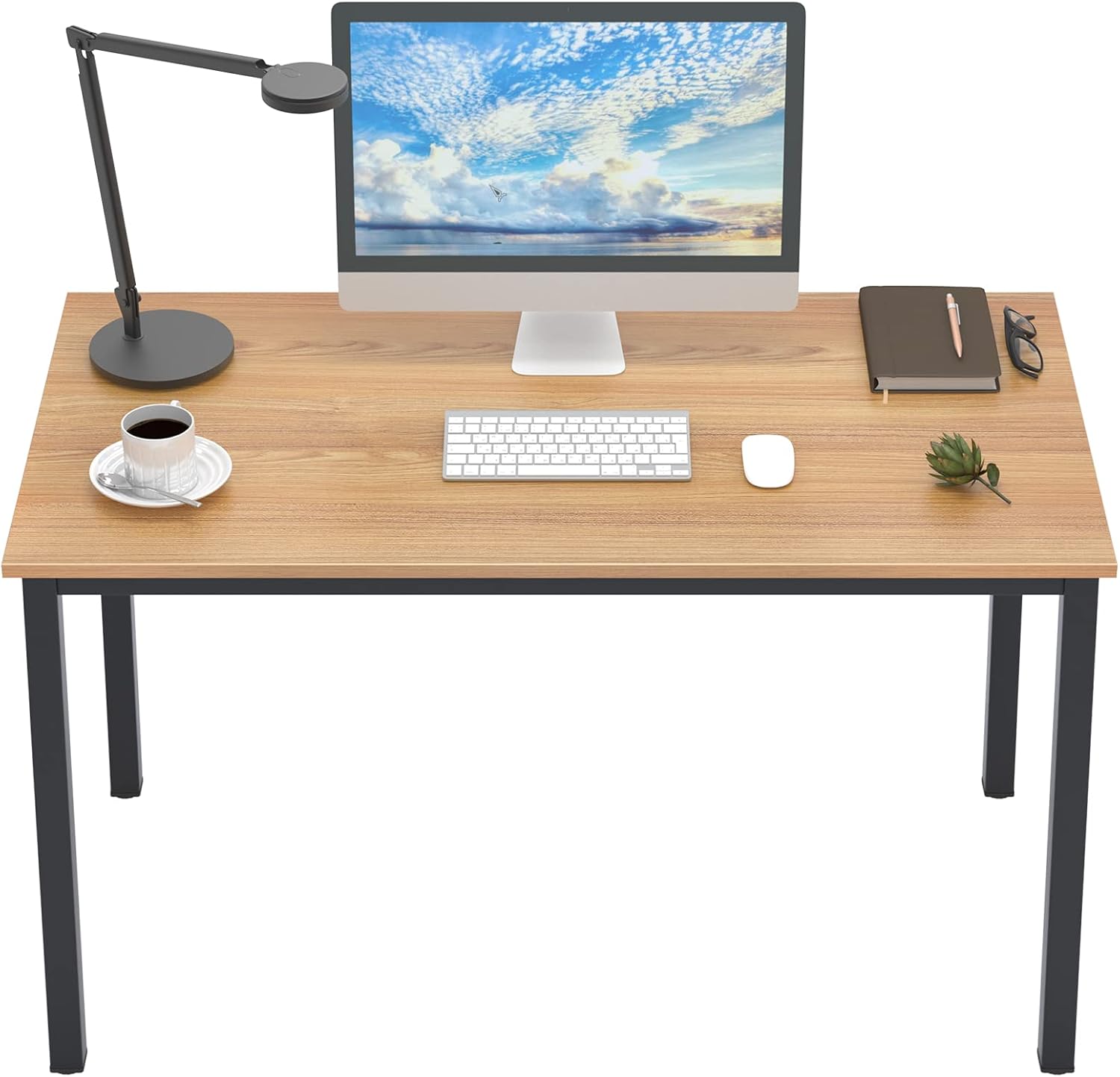 DlandHome Computer Desk Home Office Table Writing Desk Study Table Gaming Desk Worstation (47 in, Oak)