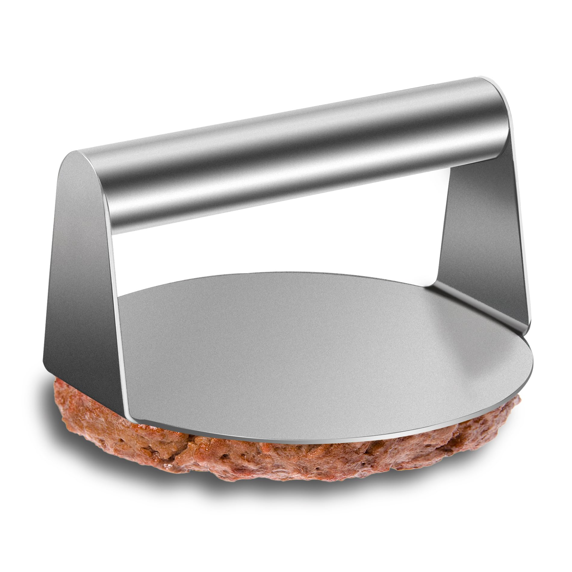Hmfmdy 304 Stainless Steel Smash Burger Press, 5.5" Round Non-Stick Grill Press, Professional Bacon Steak Press Accessories Kit, Heavy Duty Burger Smasher for Flat Top Griddle Cooking Steaks BBQ