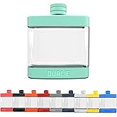 DUALIE 6 oz Hip Flask for Liquor - Undetectable Shatterproof Alcohol Flasks with Clear Tritan Plastic and Silicone Grip - Flask Gift for Men & Women - Seafoam