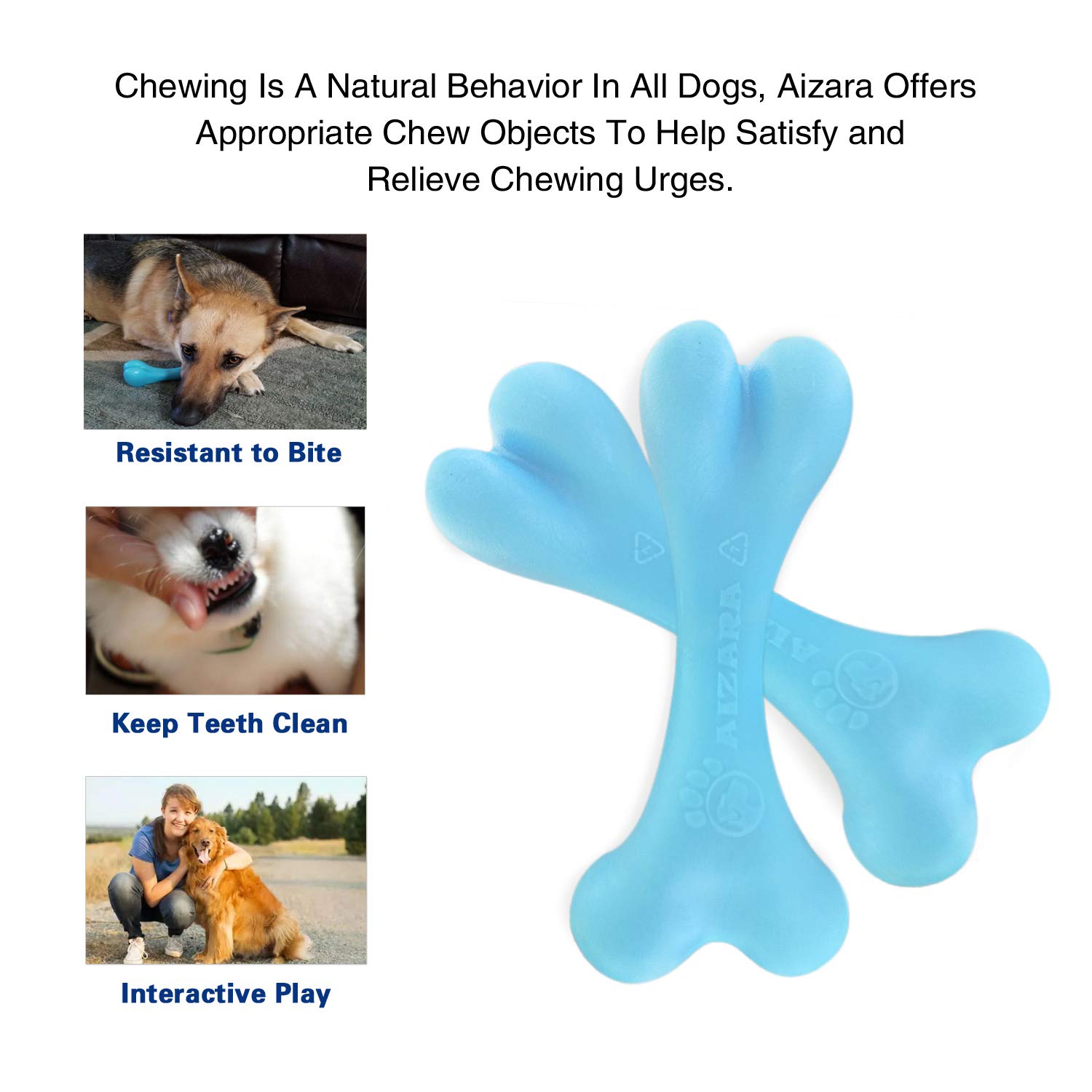 ucho Dog Chew Toys for Aggressive Chewers, Indestructible Dog Toys Tough Durable Nylon Bone Chew Toy for Large Dogs