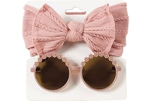 Elastic Headband Headwear Bowknot Hairband Sunglasses Set for Newborns Photography Props for Baby Age 0-2 Year Elastic Hair