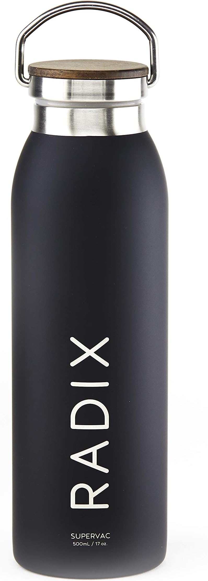 Radix Supervac Bottle - Vacuum-Insulated Travel Bottle (500mL, 17 oz, Black)