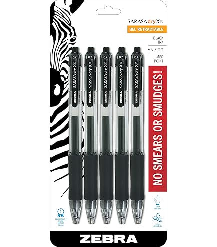Clipe Zebra Sarasa 0,5 mm preto, JJ15-BK, 10 canetas por pacote