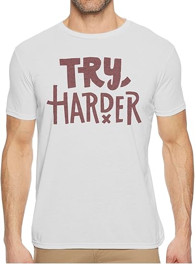 Amazon Com Men S T Shirts Try Harder Drawing Running Skydiving