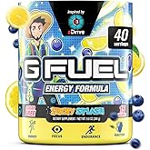 G Fuel aDrive Energy Drink Powder, Pre Workout Caffeine Mix for Gaming, Sugar Free Focus Amino, Vitamin + Antioxidants, 9.9oz (Blueberry & Lemonade, 40 Servings)